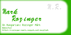 mark rozinger business card