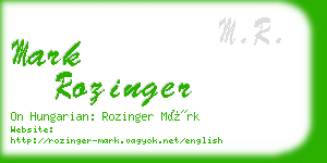 mark rozinger business card